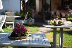 החצר בין חדרי הכנסים